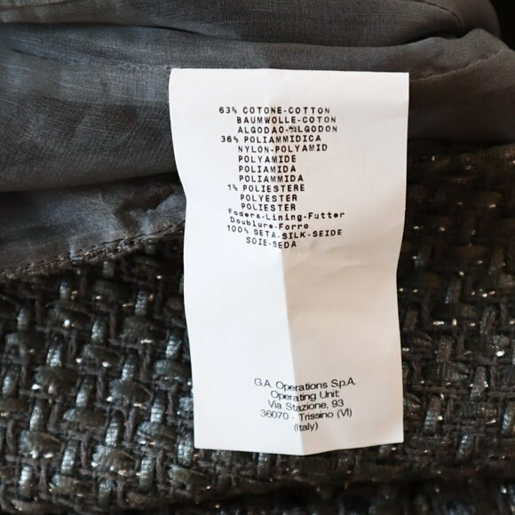 Armani Collezioni Charcoal Gray Metallic Tweed Power Suit Fitted Jacket Blazer 8 - Picture 4 of 5